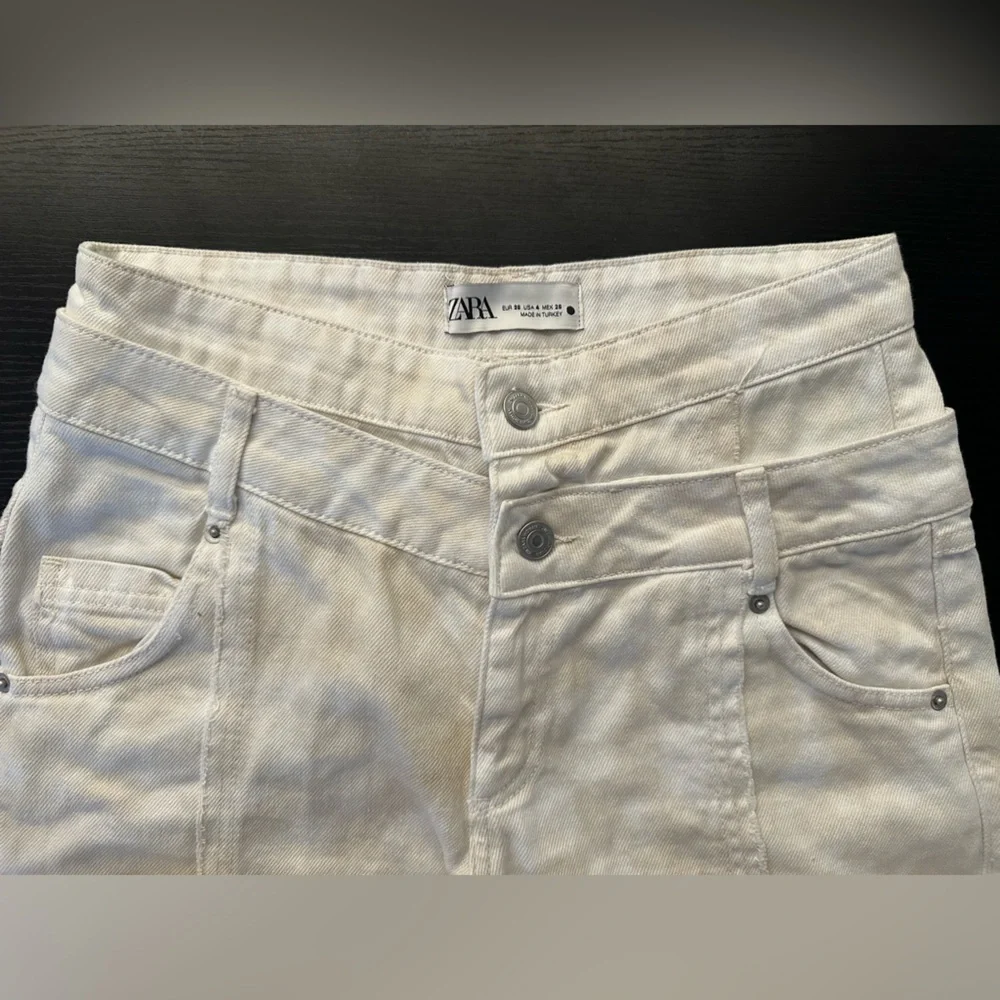 Zara Cream & White Straight Leg Jean - Picture 6 of 12